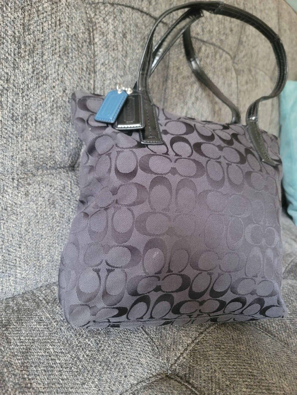 Coach Signature Python Stripe Tote - Picture 10 of 15